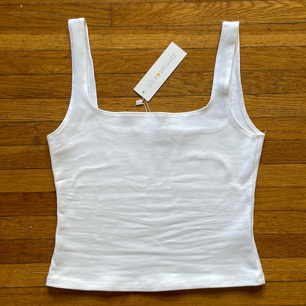 Gil Rodriguez white tank, new with tags, medium